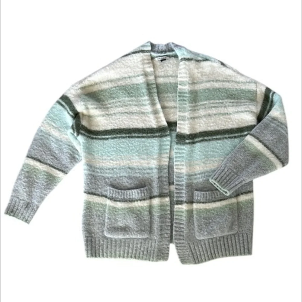 American Eagle striped open front cardigan sweater size small